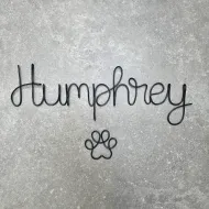Wire Dog Name With Paw Print