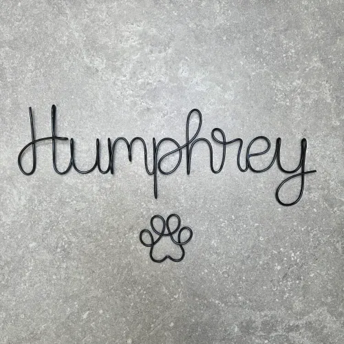 Wire Dog Name With Paw Print